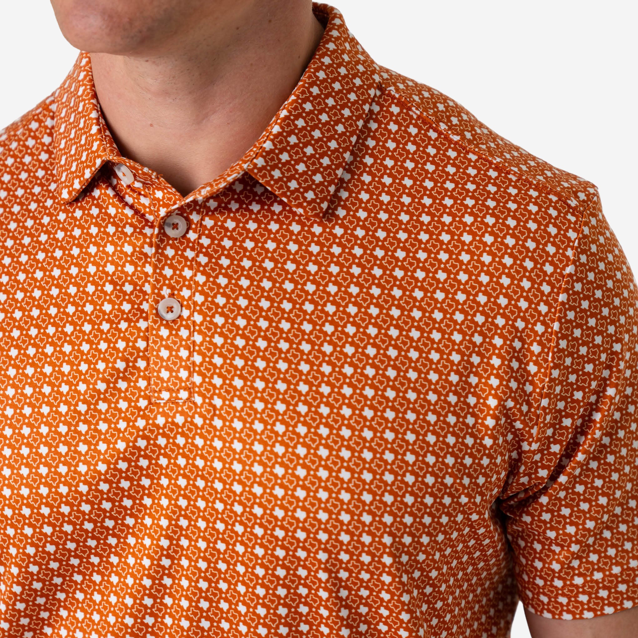 Texas Performance Polo | Orange & White | BURLEBO
