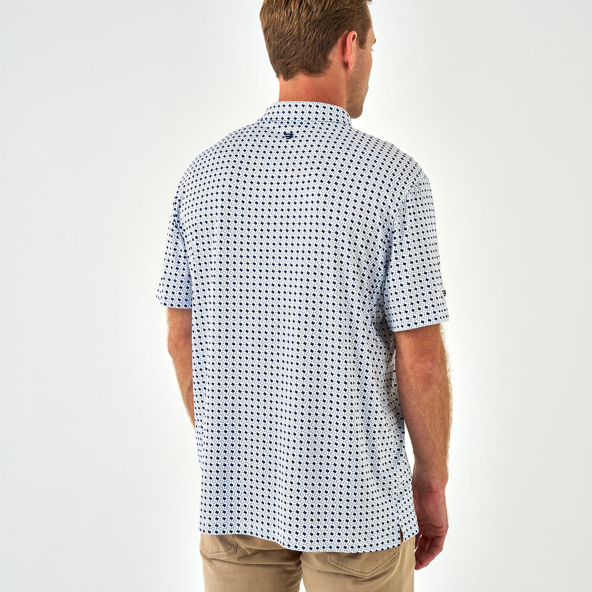 Performance Polo - Texas White & Navy