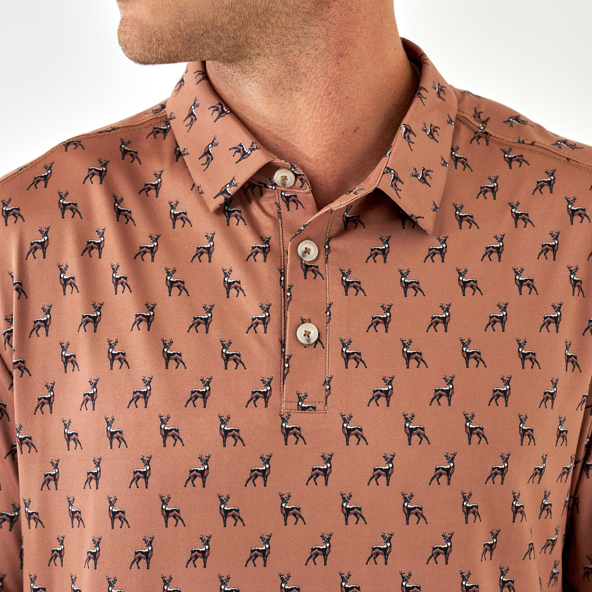 Performance Polo - Whitetail Deer - Brown