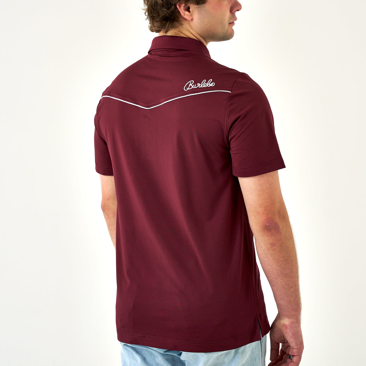 Pearl Snap Performance Polo - Maroon