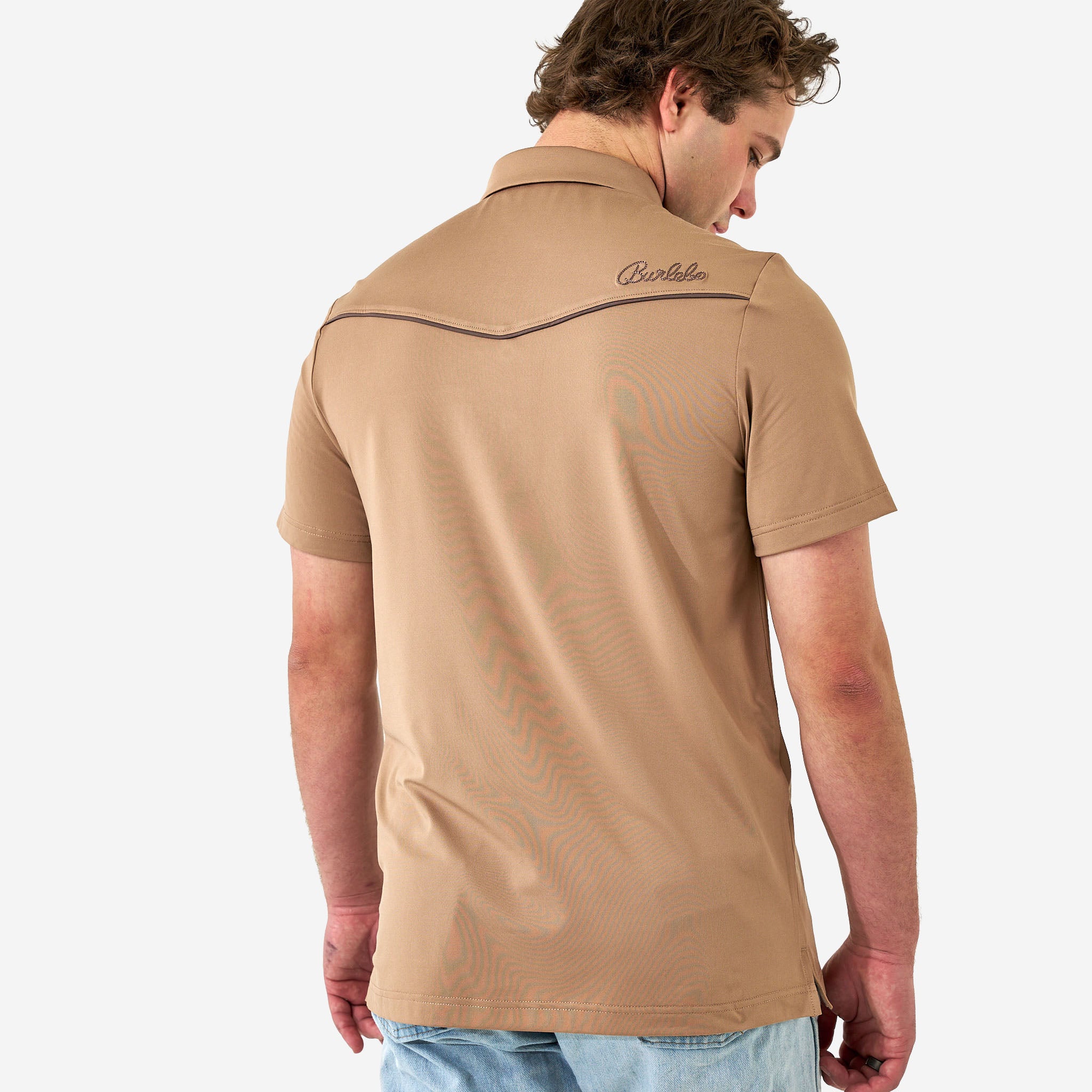 Pearl Snap Performance Polo - Mallards - Khaki – BURLEBO