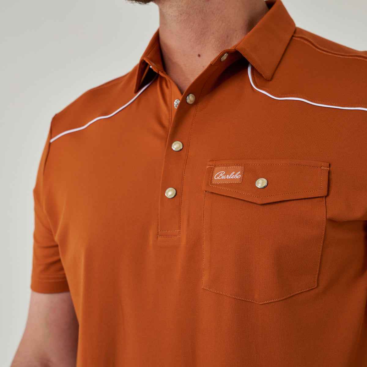 Pearl Snap Performance Polo - Orange