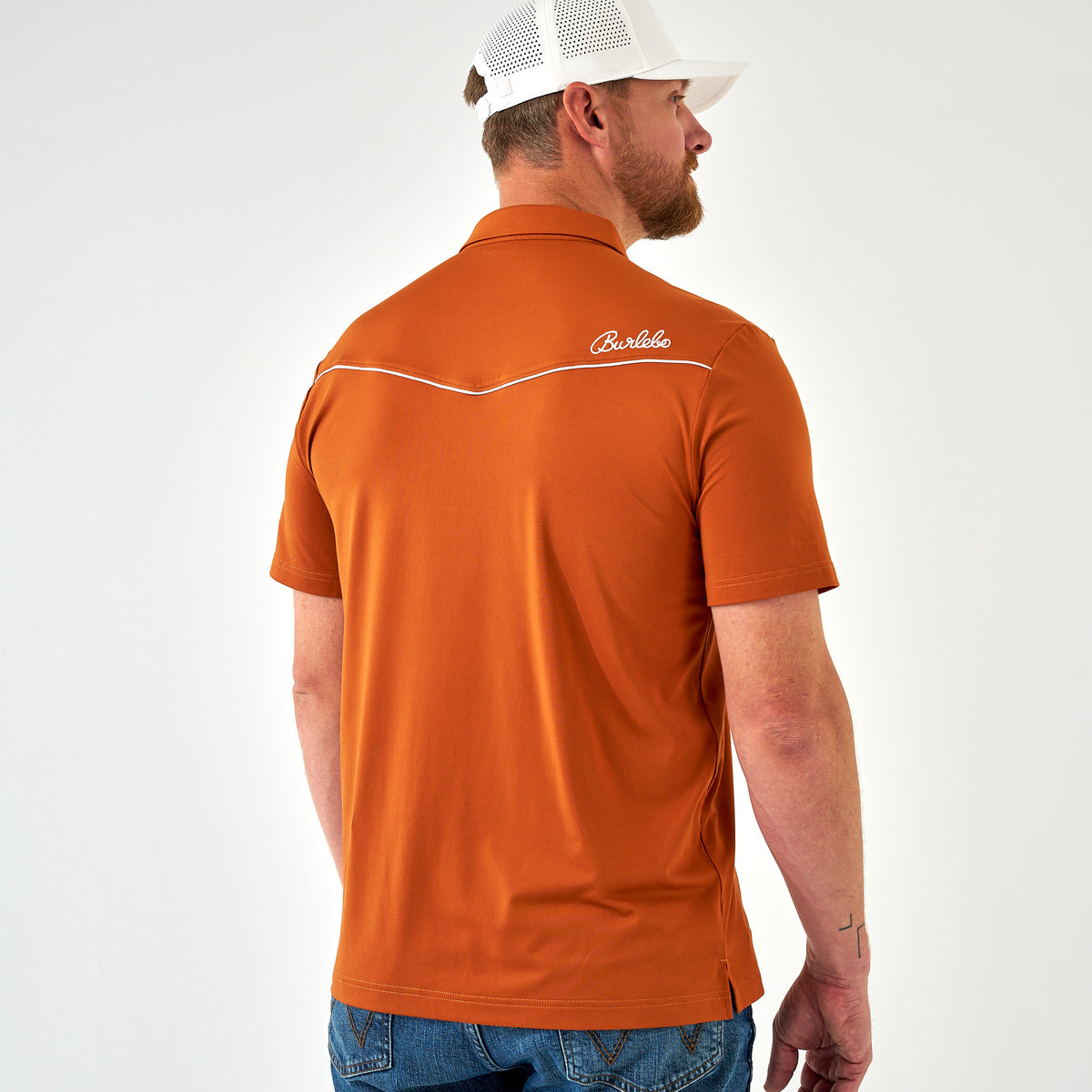 Pearl Snap Performance Polo - Orange