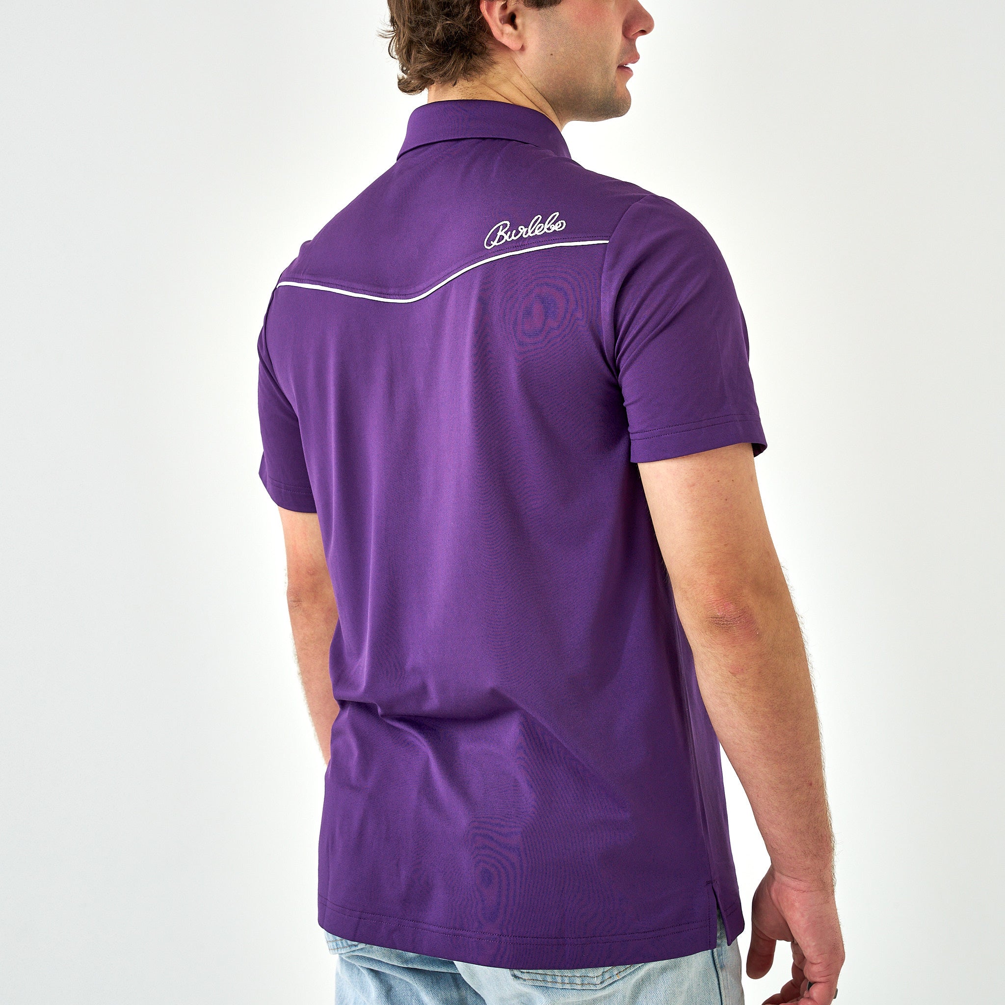 Pearl Snap Performance Polo - Purple – BURLEBO
