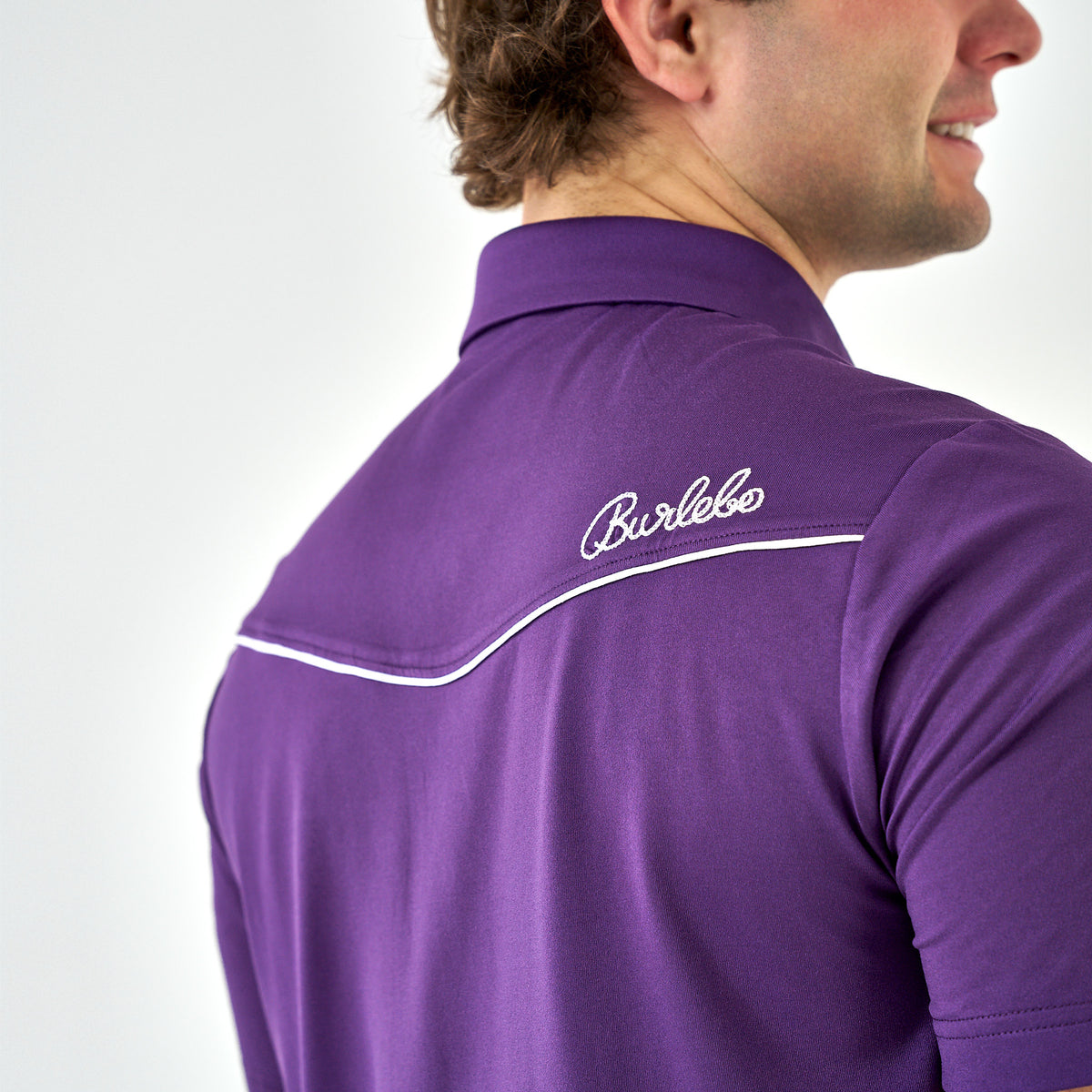 Pearl Snap Performance Polo - Purple
