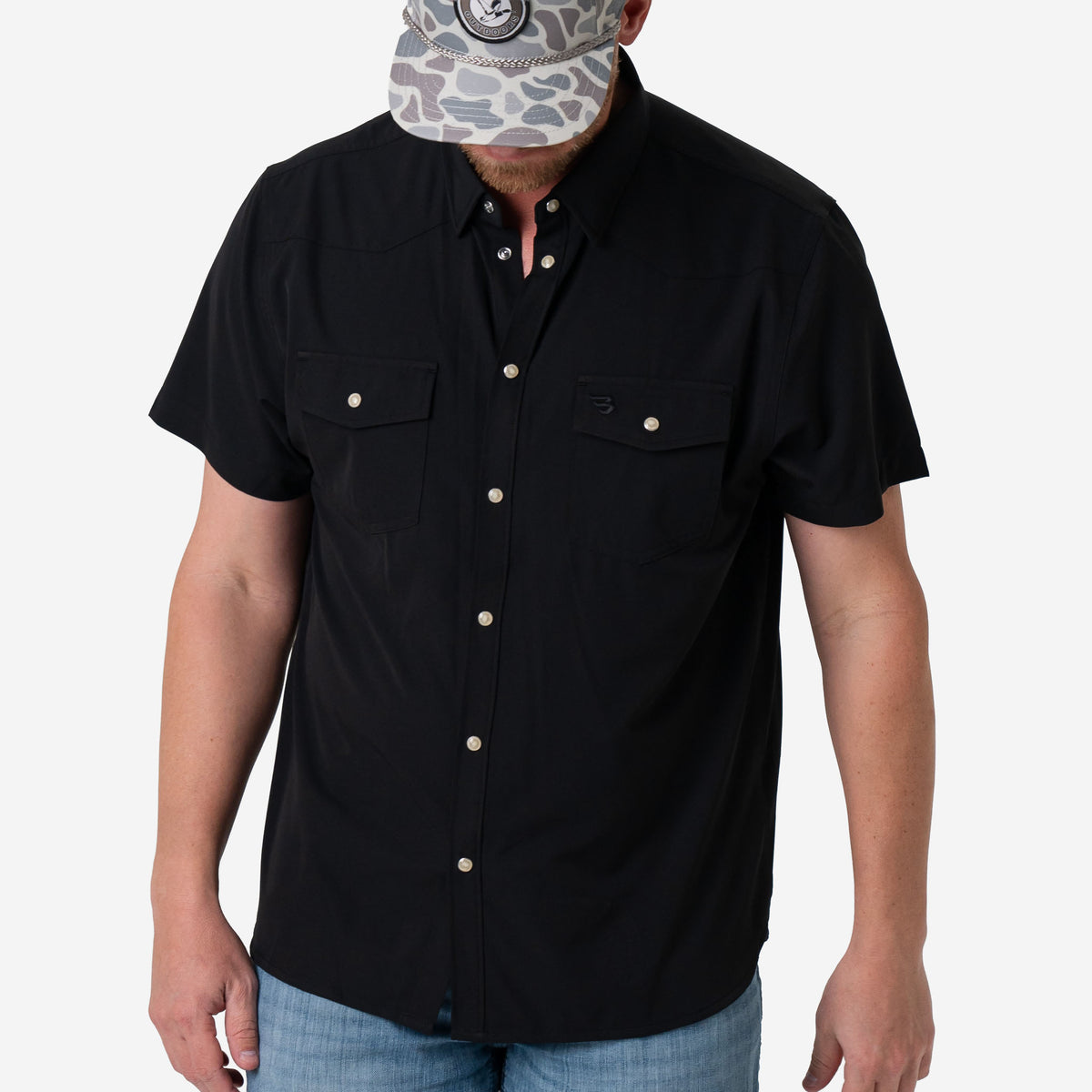 Black Performance Western Shirt | BURLEBO Black Performance Western Shirt | BURLEBO
