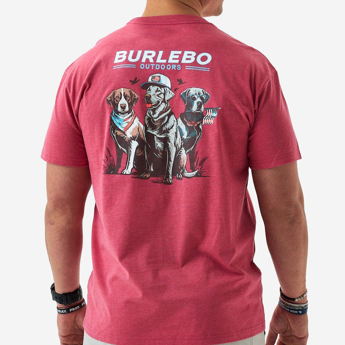 Short Sleeve Tee - American Dogs - Heather Crimson