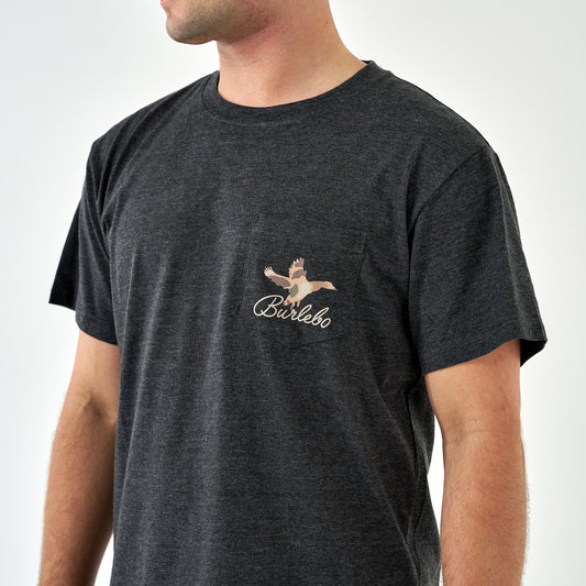 Short Sleeve Tee - Ducks Flying In - Heather Black