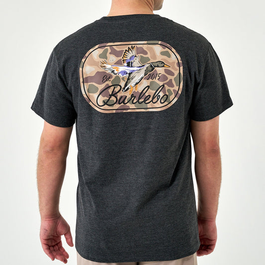 Short Sleeve Tee - Ducks Flying In - Heather Black