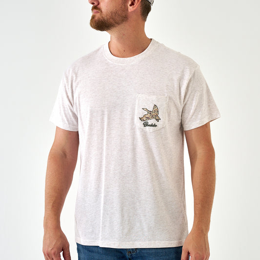 Short Sleeve Tee - Flying Pintail Camo Duck - Heather Oat
