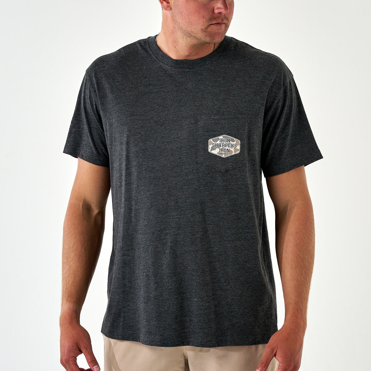 Short Sleeve Tee - Iron Sharpens Iron - Heather Black