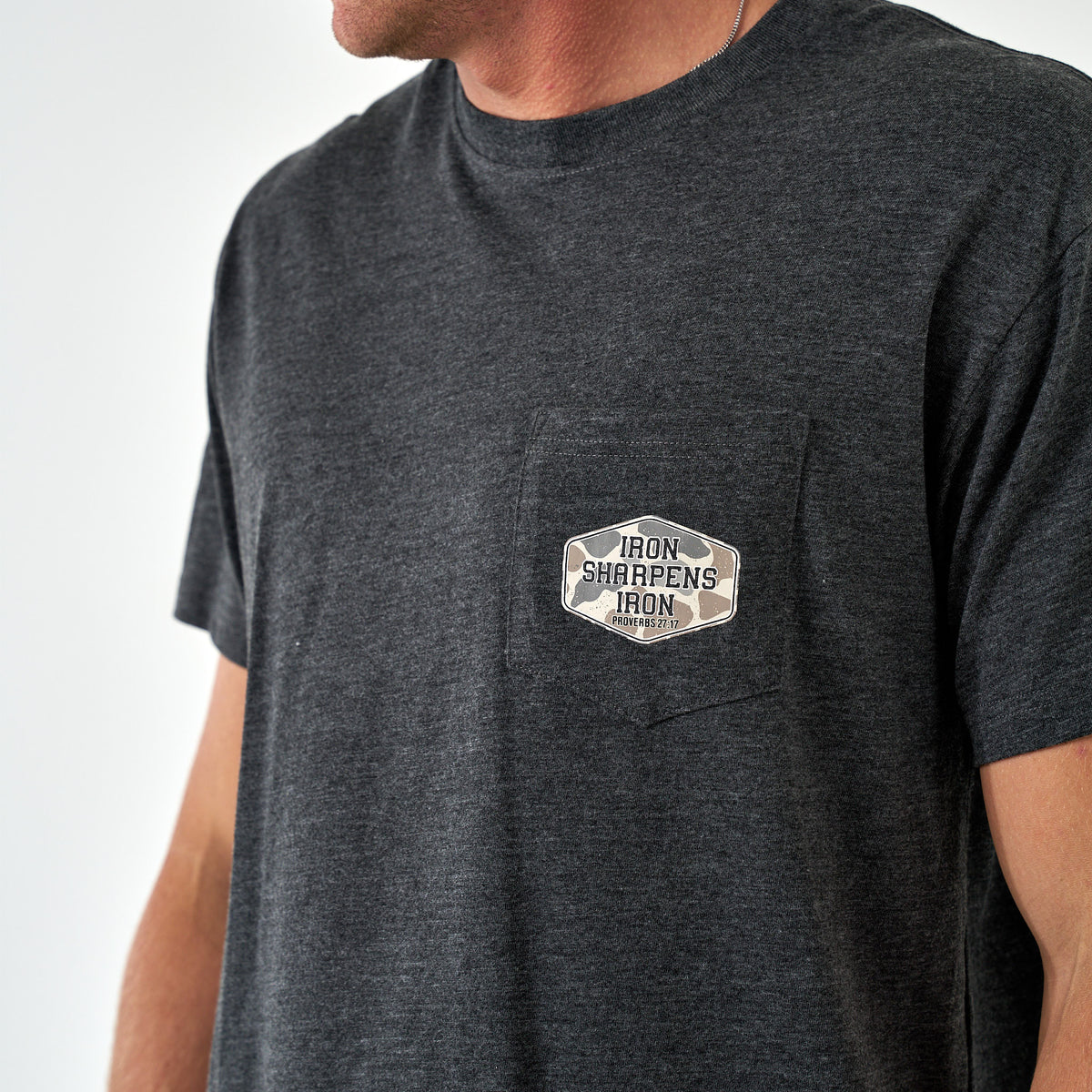 Short Sleeve Tee - Iron Sharpens Iron - Heather Black