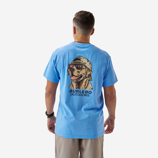 Father and Son Bundle - Short Sleeve Tee - Mallard Camo Dog - Periwinkle Blue