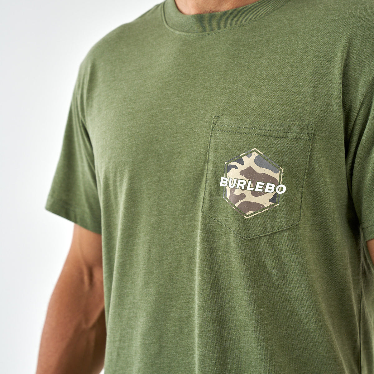 Short Sleeve Tee - Rad Dad Deer Camo - Heather Olive