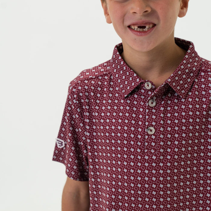Youth Texas Maroon Performance Polo main image 1