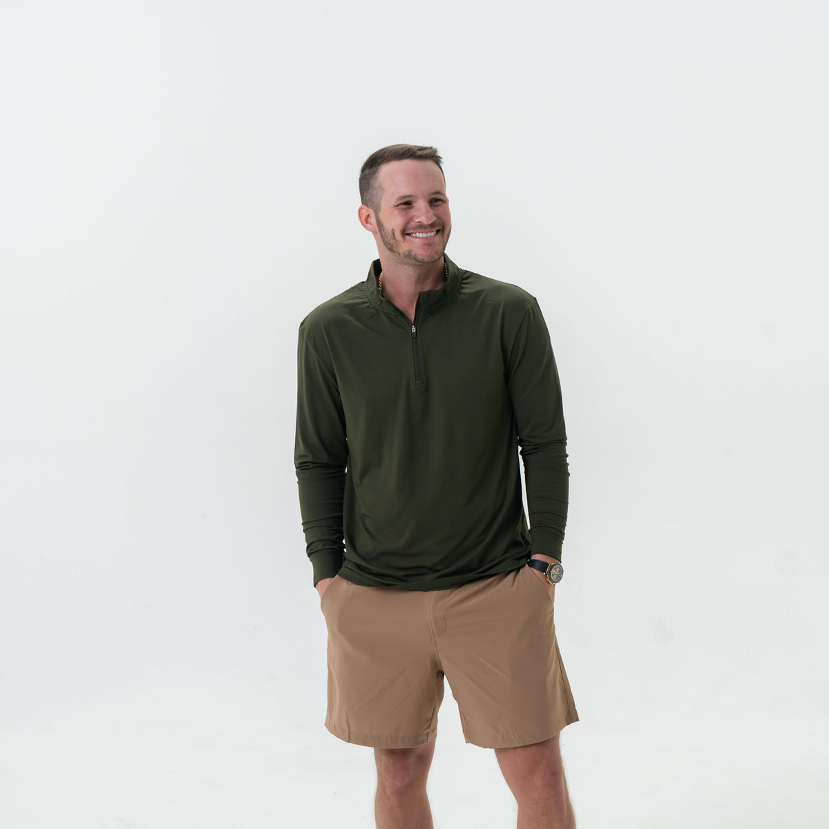 Performance Quarter Zip - Mallard Green