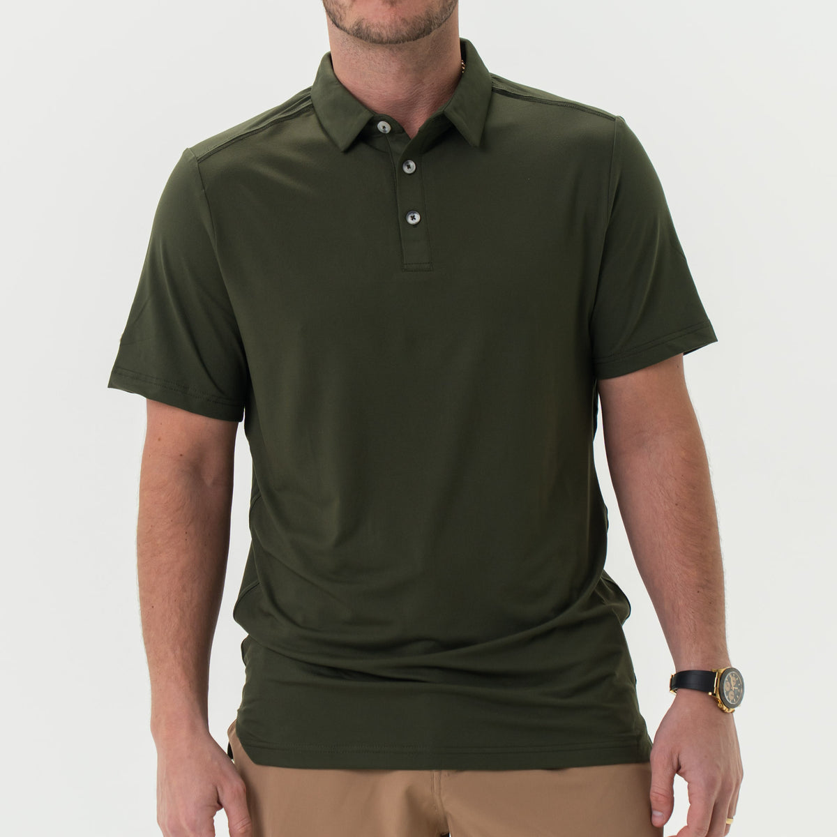 moss green polo shirt Performance Polo