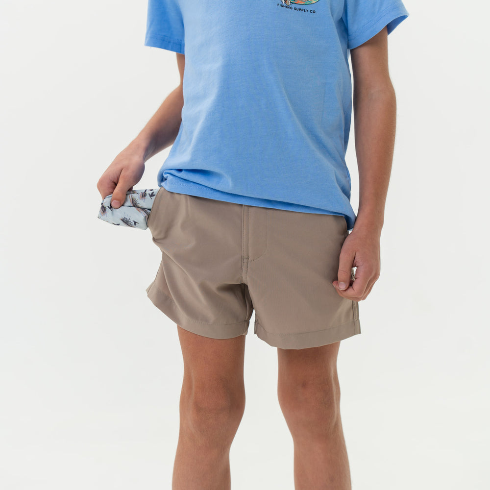 Burlebo- Youth Everyday Short - Matte Black - Throwback Camo Pocket