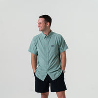 Performance Button Up - Ocean Swell