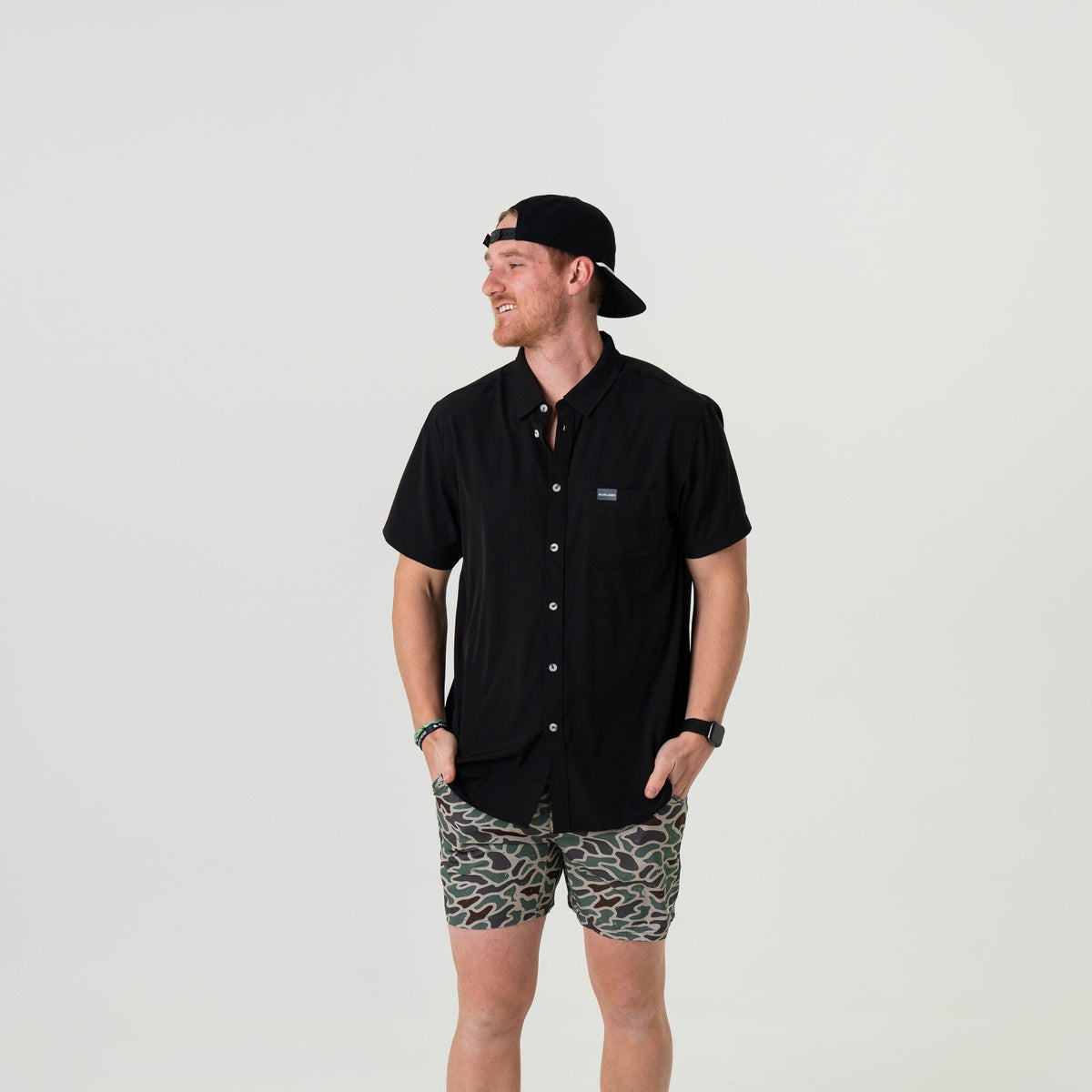Performance Button Up - Heather Black