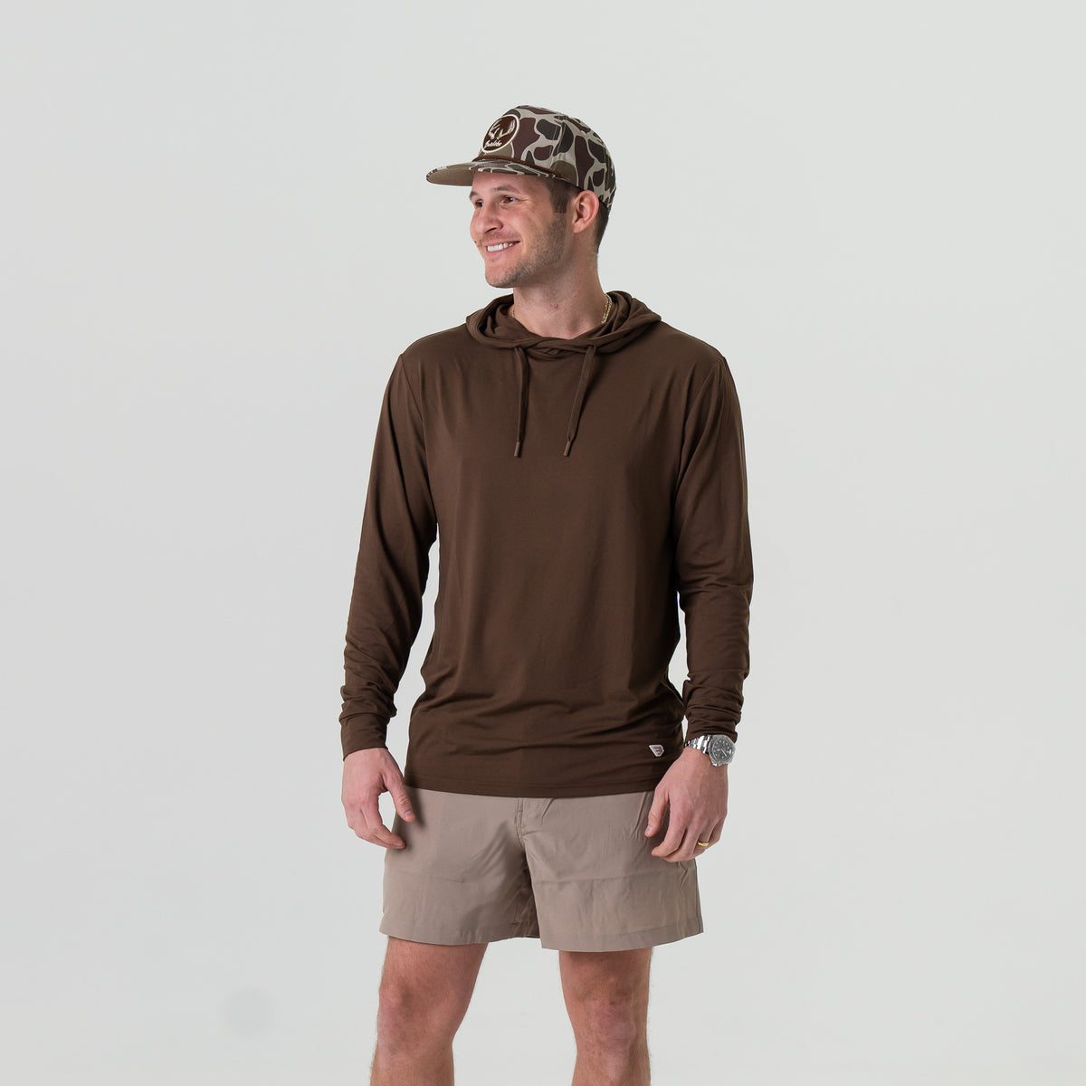 Performance Hoodie - Heather Brown