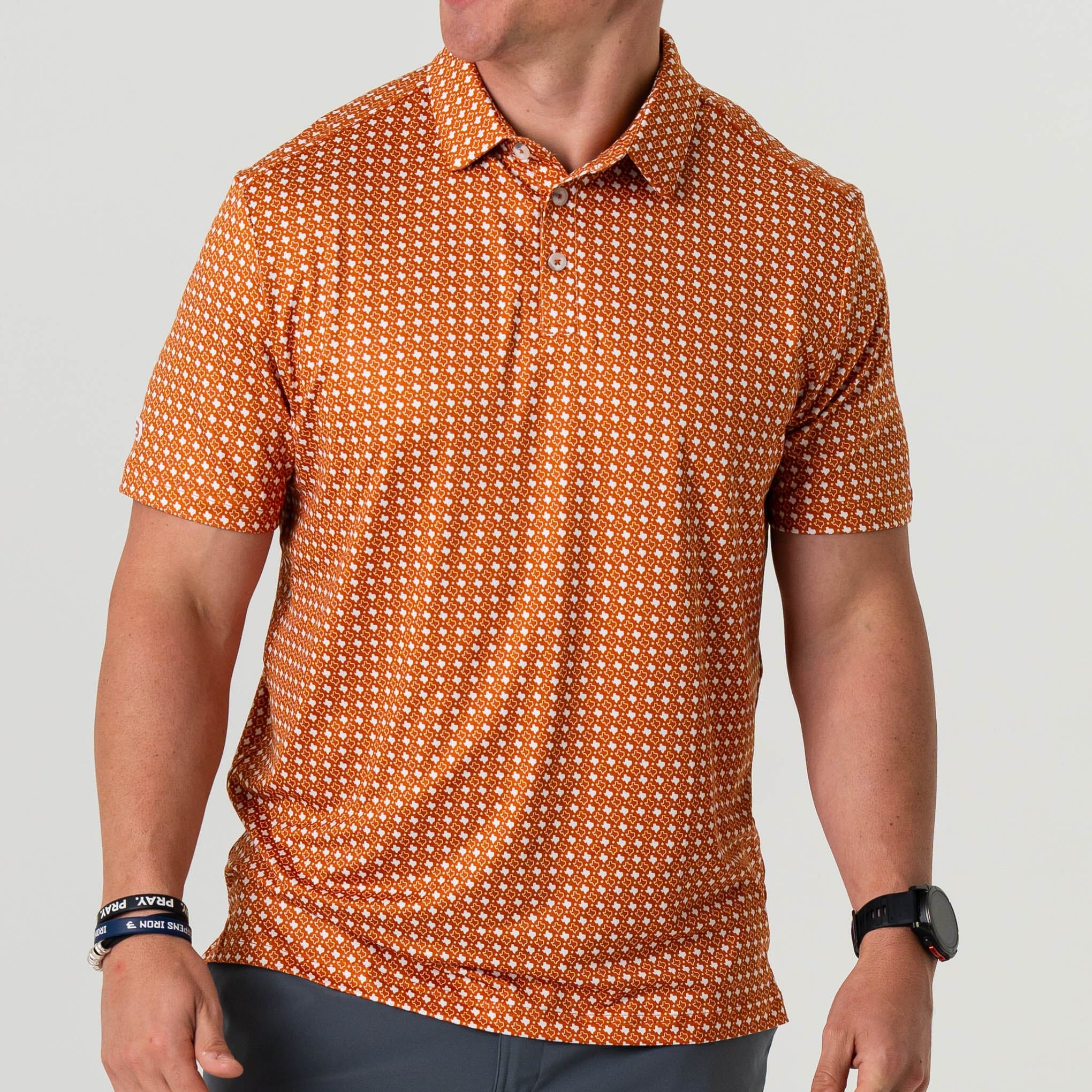 Performance Polo - Texas - Orange & White – BURLEBO