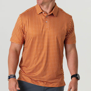 Performance Polo - Texas - Orange & White