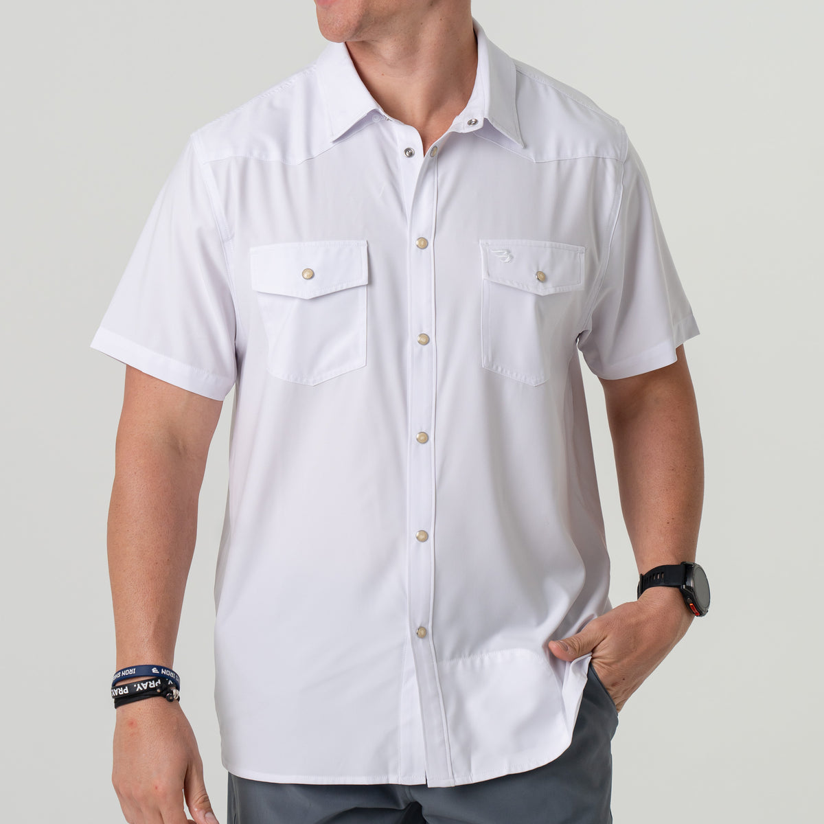 white western dress shirt White Performance Western Shirt