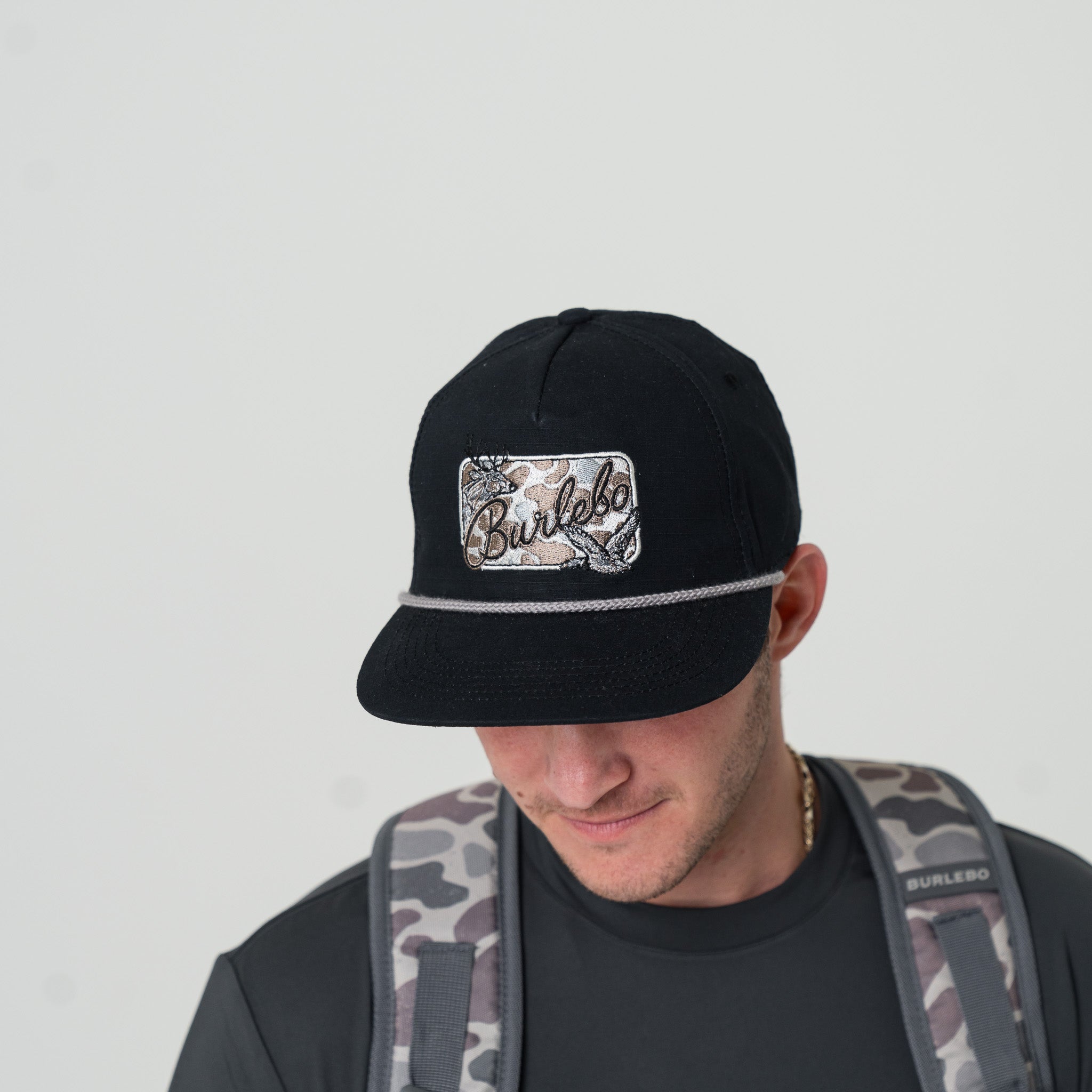 YANGGAO × KAKUBARHYTHM NYLON BB CAP Cap - Camo Patch - Black – BURLEBO