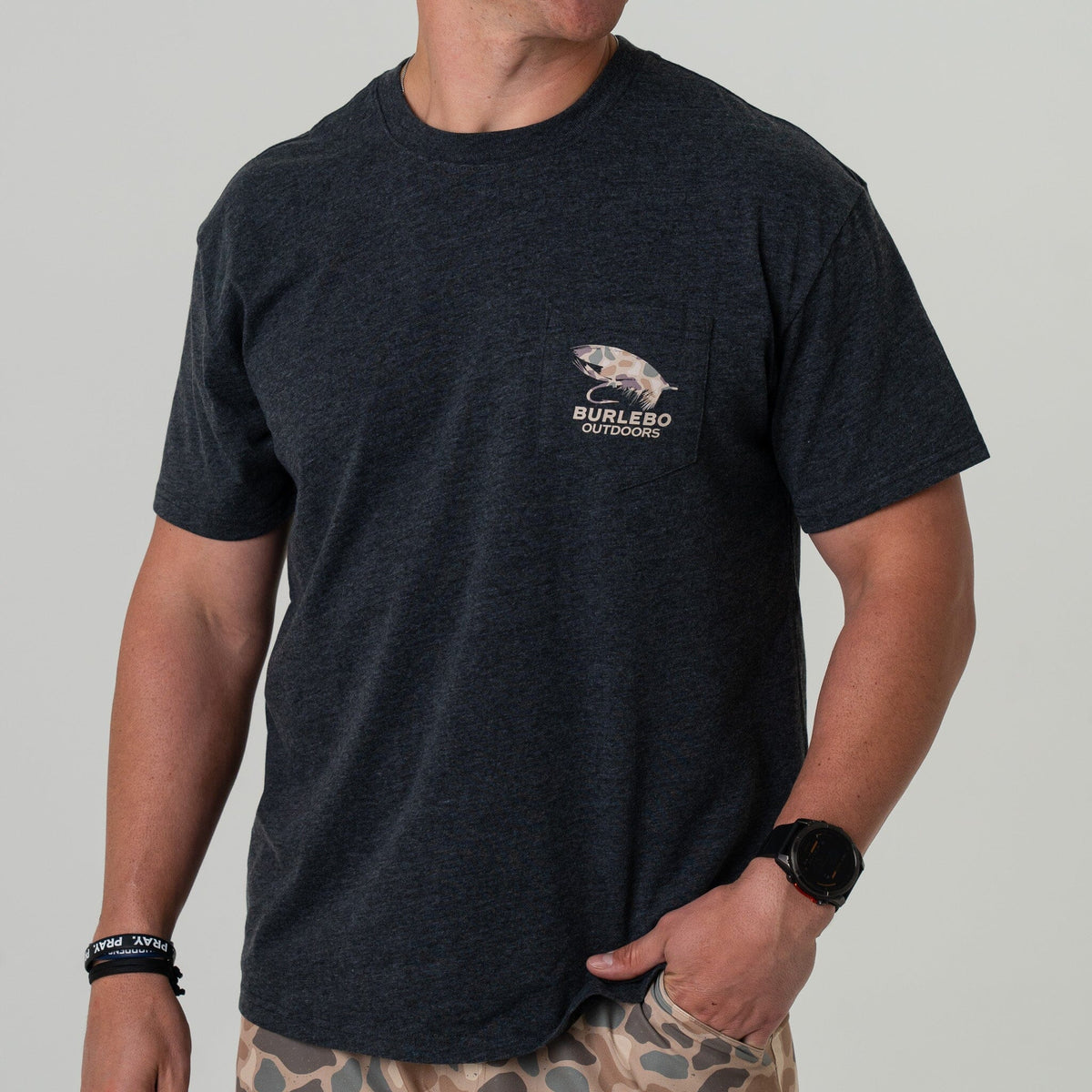 SS- Camo Big Fly - Heather Black