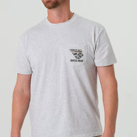 Classic Deer Camo Signature Logo - SS - Ash Grey