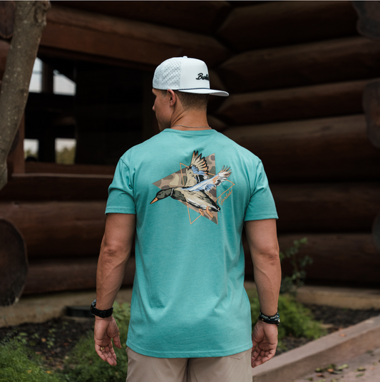 Short Sleeve Tee - Pintail Triangle Duck - Cyan