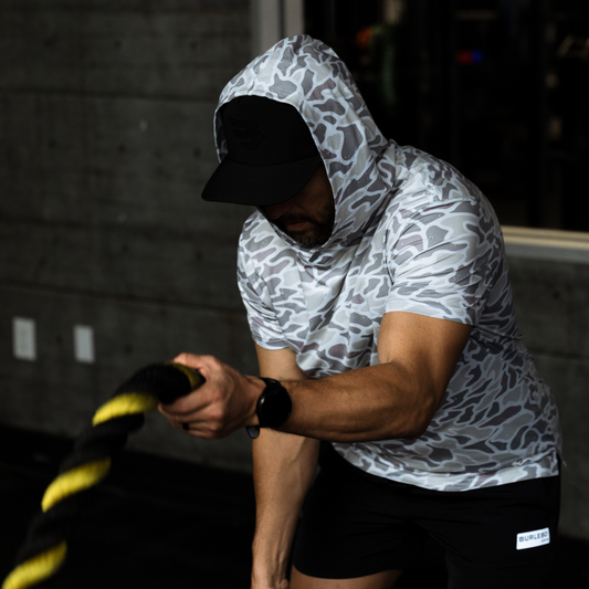 Short Sleeve Performance Hoodie - White Camo