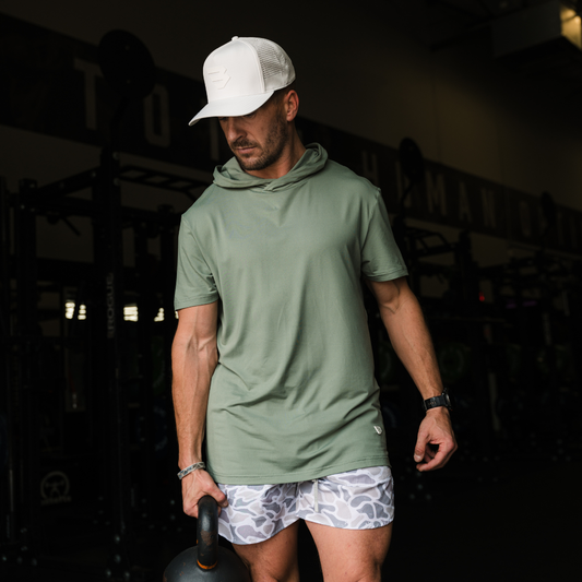 Short Sleeve Performance Hoodie - Sage