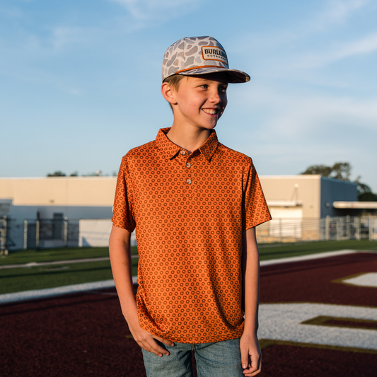 Youth Performance Polo - Vintage Helmets - Orange