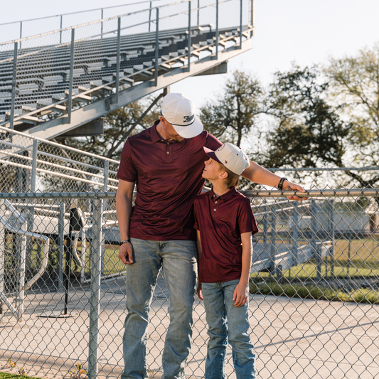 Performance Polo - Vintage Helmets - Maroon