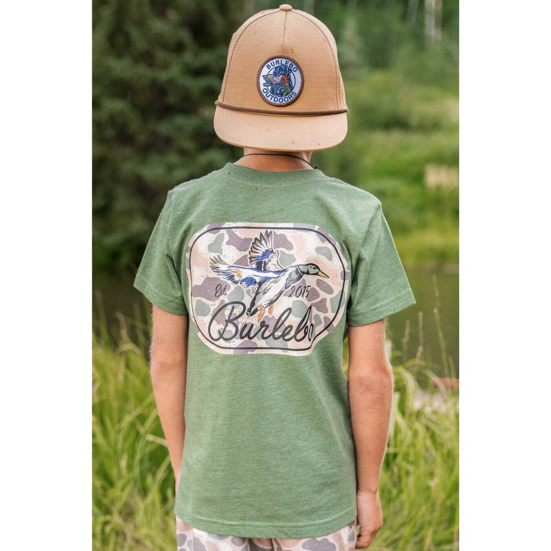 Youth Tee - Ducks Flying In - SS - Heather Olive