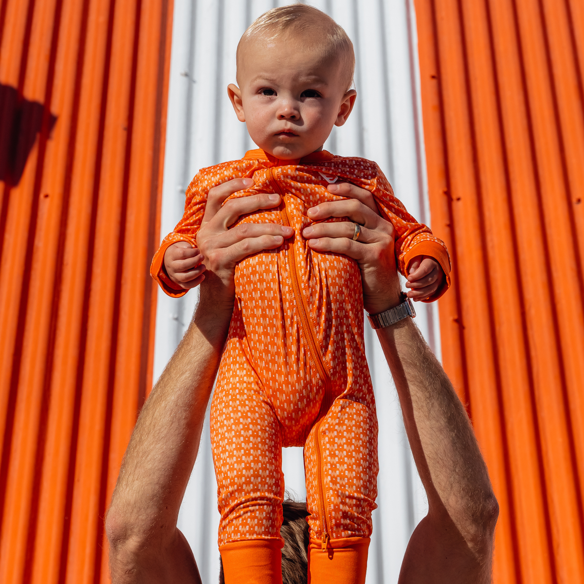 Baby Zip Up - WHATA Logo - Orange