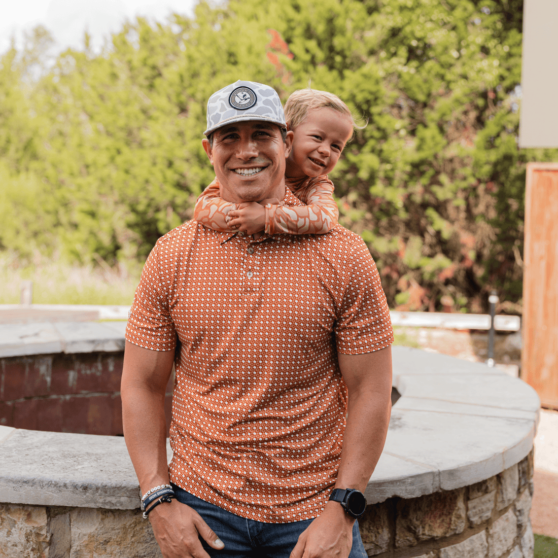 Texas Performance Polo | Orange & White | BURLEBO