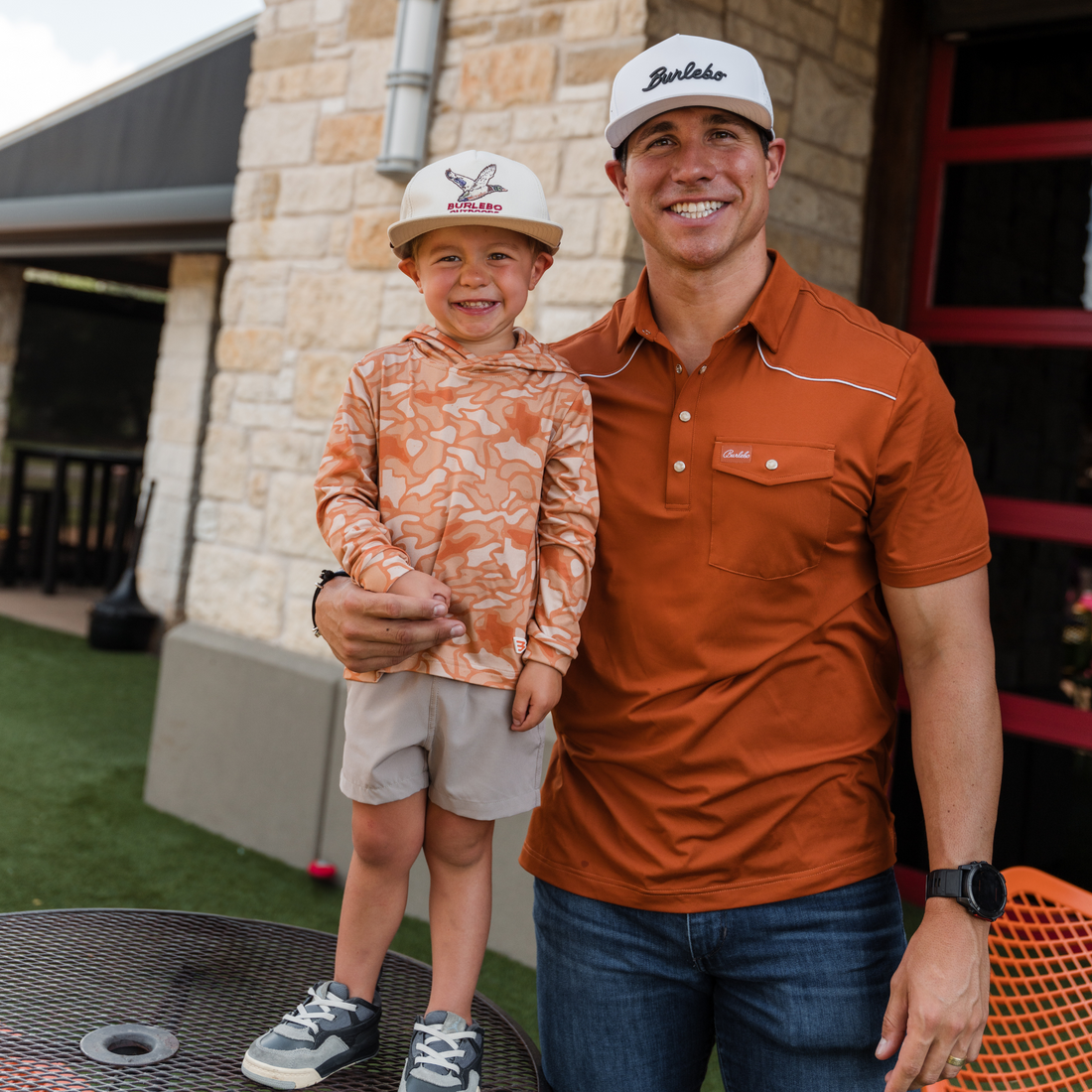 Orange Pearl Snap Performance Polo | BURLEBO