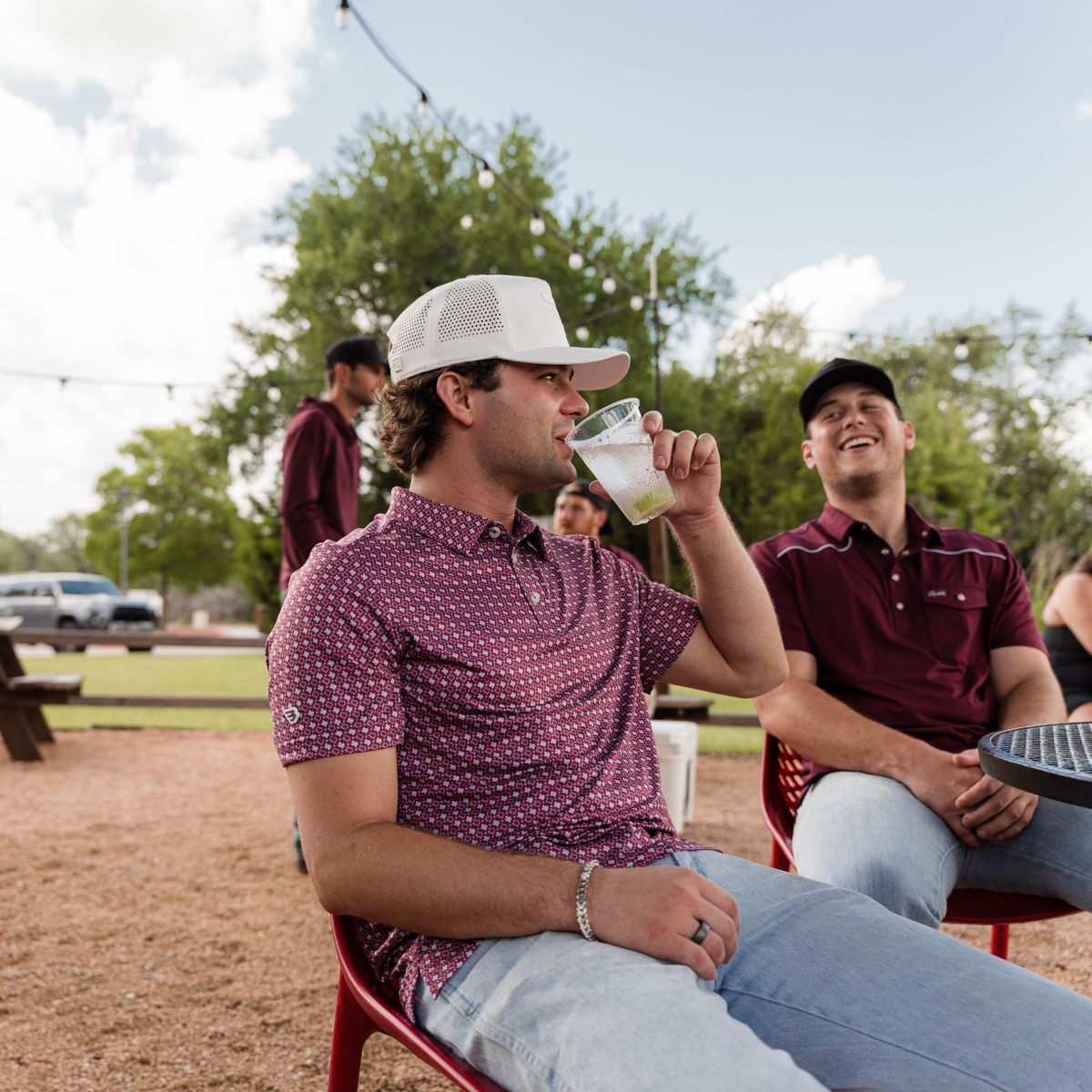 Performance Polo - Texas Maroon & Grey
