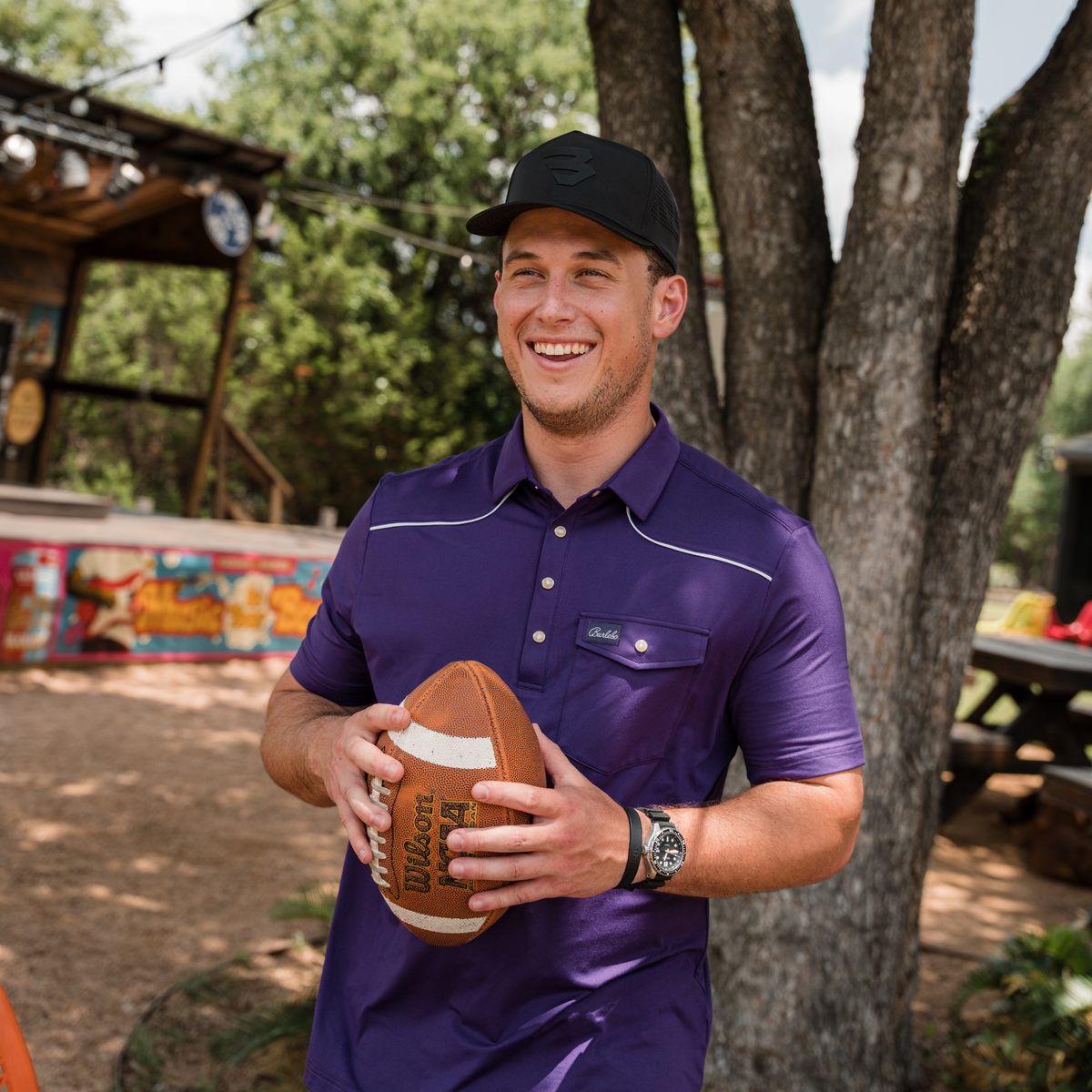 Pearl Snap Performance Polo - Purple