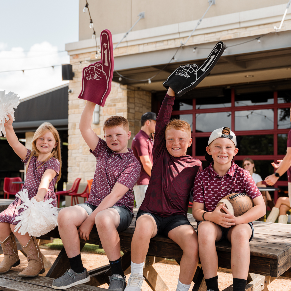 Youth Polo - Texas - Maroon & Grey