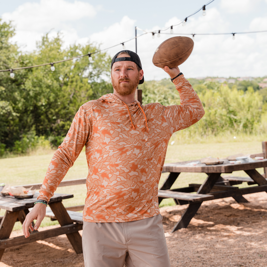 Performance Hoodie - Orange Texas Camo