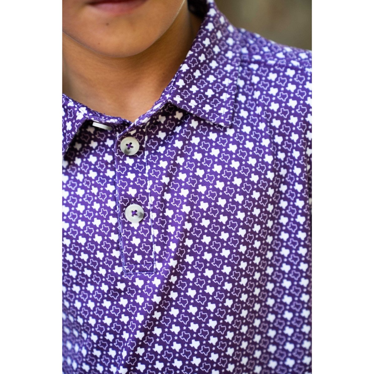Youth Polo - Texas - Purple & White