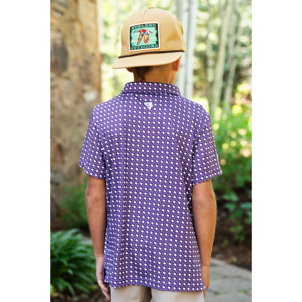 Youth Polo - Texas - Purple & White