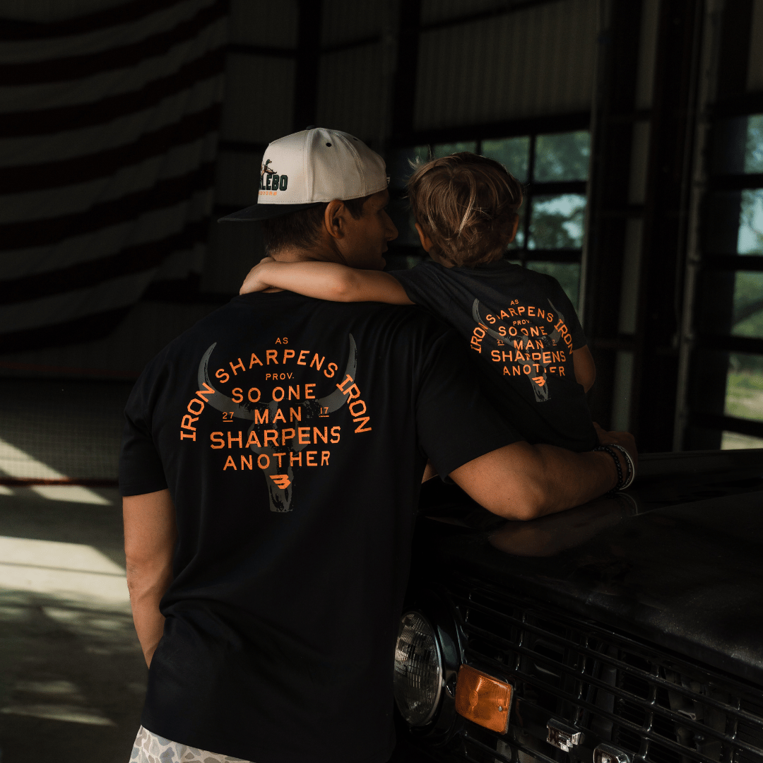 Father and Son Bundle - Short Sleeve Tee - Proverbs 27:17 - Black