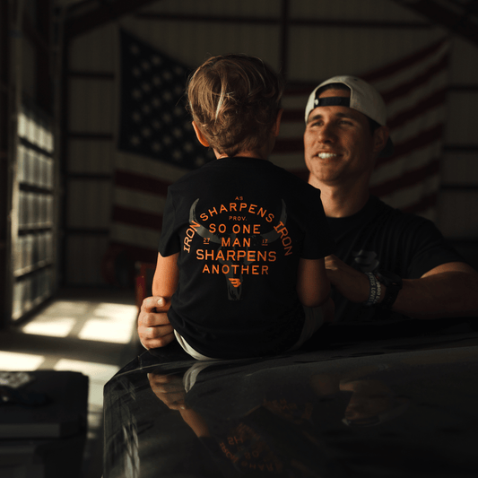 Father and Son Bundle - Short Sleeve Tee - Proverbs 27:17 - Black
