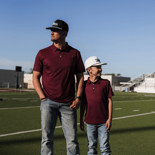 Father and Son Bundle - Performance Polo - Texas - Black & Red