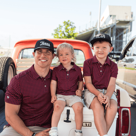 Youth Performance Polo - Texas - Black & Red